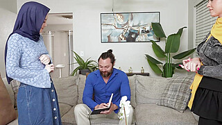 Hijab Babes Jade and Ruby Suck and Fuck Brads Big Cock Porn Video