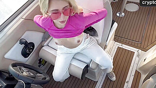 Boat smash with captain, real couple homemade. Spontaneous sex, standing doggy. Porn Video