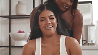 Ebony Couple Swap Turns to a Squirting Foursome Porn Video