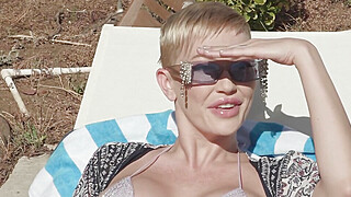 Super hot TS pool cleaner fucked by her MILF boss Porn Video