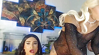 Latina shemale duo stroking and sucking live on cam Porn Video