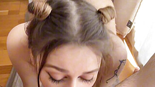 Brunette Babe Greedily Deepthroats Her Boyfriend’s Cock Porn Video