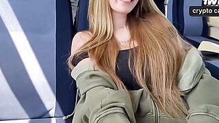 Big fun bags blondie ultra-cutie entices stranger for a creampie on the train. Porn Video