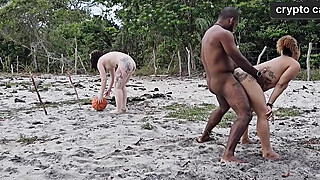PLAYING THE BALL ON THE FIELD WITH MY NEIGHBOR WE LOST OUR ASSES Porn Video