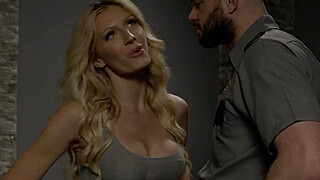 Horny jailofficer fucks the new busty TS inmate Porn Video