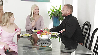 Meet my hot, petite, trampy stepmom and stepdaughter-the perfect threesome! Porn Video