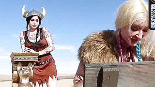 A blond woman with immense knockers in Viking garment gets an ass-fuck trophy... Porn Video