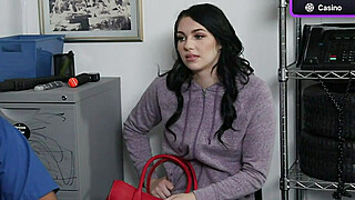 Busty shoplifter gets caught and loves being screwed by security with his... Porn Video