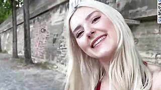 Cute blonde babe showcases off her cootchie in Paris Porn Video