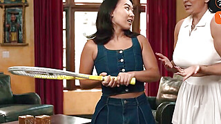 Busty Asian milf shares her stepfantasy with a youthfull girl Big Boobs Porn Video