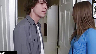 Young brown-haired doll gives a blowage while craving his gigantic dick Big Boobs Porn Video