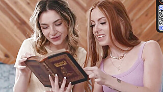 Babe and brunette besties enjoy passionate girl-on-girl sex after class Porn Video