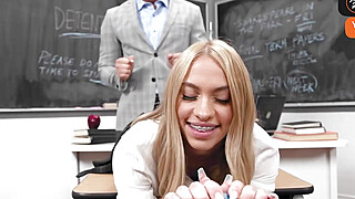 Blonde student gets hardcore with her teacher Porn Video