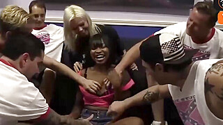 Busty light-haired chick gets a meaty sausage from her dark-hued lover Big Boobs Porn Video