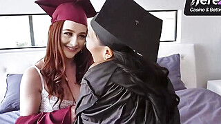 Redhead stunner in gown enjoys her friend Big Boobs Porn Video