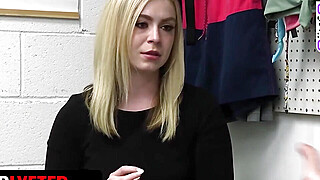 Busty blondie gets a tough plowing with his huge boner as penalty for stealing Porn Video