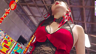 Amateur Asian dark-haired in red lace receives heavy doggystyle and a... Big Boobs Porn Video