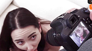 Naked youthful female gets doggystyle and a dirty facial on her white sofa Big Boobs Porn Video