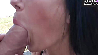 Daring brown-haired honey flashes off her gigantic donk during risky outdoor... Big Boobs Porn Video
