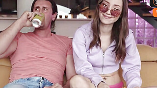 European black-haired with glasses gets a deep creampie after oral sex Big Boobs Porn Video