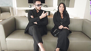 A remarkable stunner with a phat bum shares her husband in an mmf threesome Big Boobs Porn Video