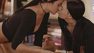 Gorgeous black-haired gives her shaven lover a deep blowjob Big Boobs Porn Video