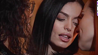 Busty dark haired with tattoo enjoys to lick pussy Big Boobs Porn Video