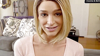 Busty ash-blonde stepsister enjoys a stepfantasy fellatio and creampie with... Big Boobs Porn Video