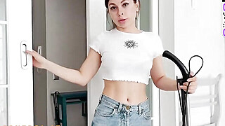 Busty French Maid loves dirty chat while polishing on his rock-hard schlong... Big Boobs Porn Video