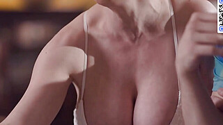 Busty cougar flashes off her hefty all-natural tits in red lace panties Big Boobs Porn Video