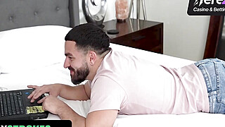 Busty stepmom and stepsister teasing their lazy teenager stepson in lingerie... Big Boobs Porn Video