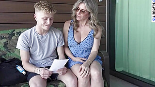 Blonde milf with thick jugs shows her ass Big Boobs Porn Video