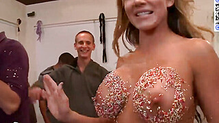 Sexy light-haired college dame gets rode by three studs in a dorm room Big Boobs Porn Video