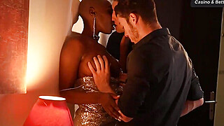 Black honey gives 2 folks a blowjob Big Boobs Porn Video