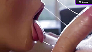 Pretty dark haired gives her black beau a deep warm blow-job on bed Big Boobs Porn Video