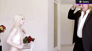 Blonde dame gives her dude a deep blowjob Big Boobs Porn Video