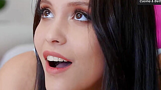 Busty dark-haired in a crimson dress likes to deep-throat his giant dick and... Big Boobs Porn Video