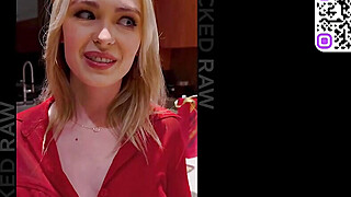 Busty blonde gives a deep blowage to his muscular ebony friend Big Boobs Porn Video