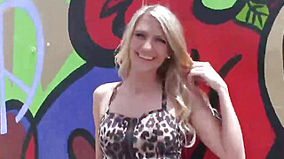 POVLife Skinny blonde babe sucks cock in the car Porn Video