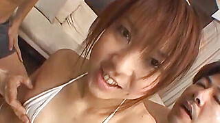 Ayumi Haruna mouth fucked same time by the guys Porn Video