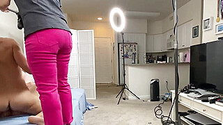 Amateur threesome slutty MILF fucked in MMF action at home Porn Video