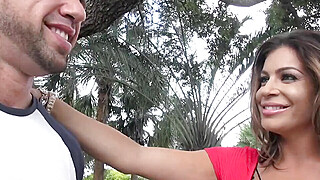 Huge tits Milf in red dress grabs big cock Porn Video