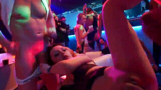 Lusty club chicks fucking in public Porn Video
