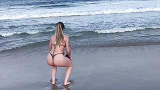 Blonde girl on the beach having sex with her fan Porn Video