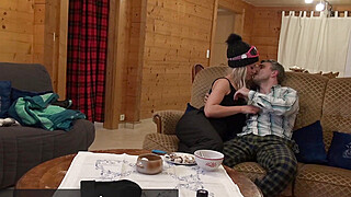 Sex in the chalet with hot blonde woman Porn Video