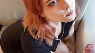 Redhead Hard Fucking and Deep Blowjob Cum in Mouth