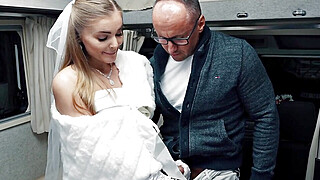 Sexy bride Fibi suck and fuck unknown van driver Porn Video