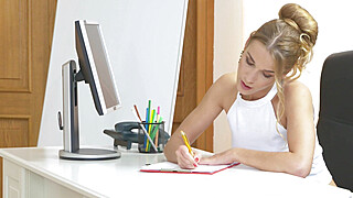 Agents tight pussy grips big cock Porn Video