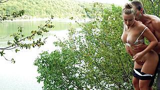 Hiking Ended with a Public Hard Fuck and a Cumshot on Big Tits Porn Video