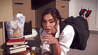 Big ass Emily Rinaudo posing after work Porn Video